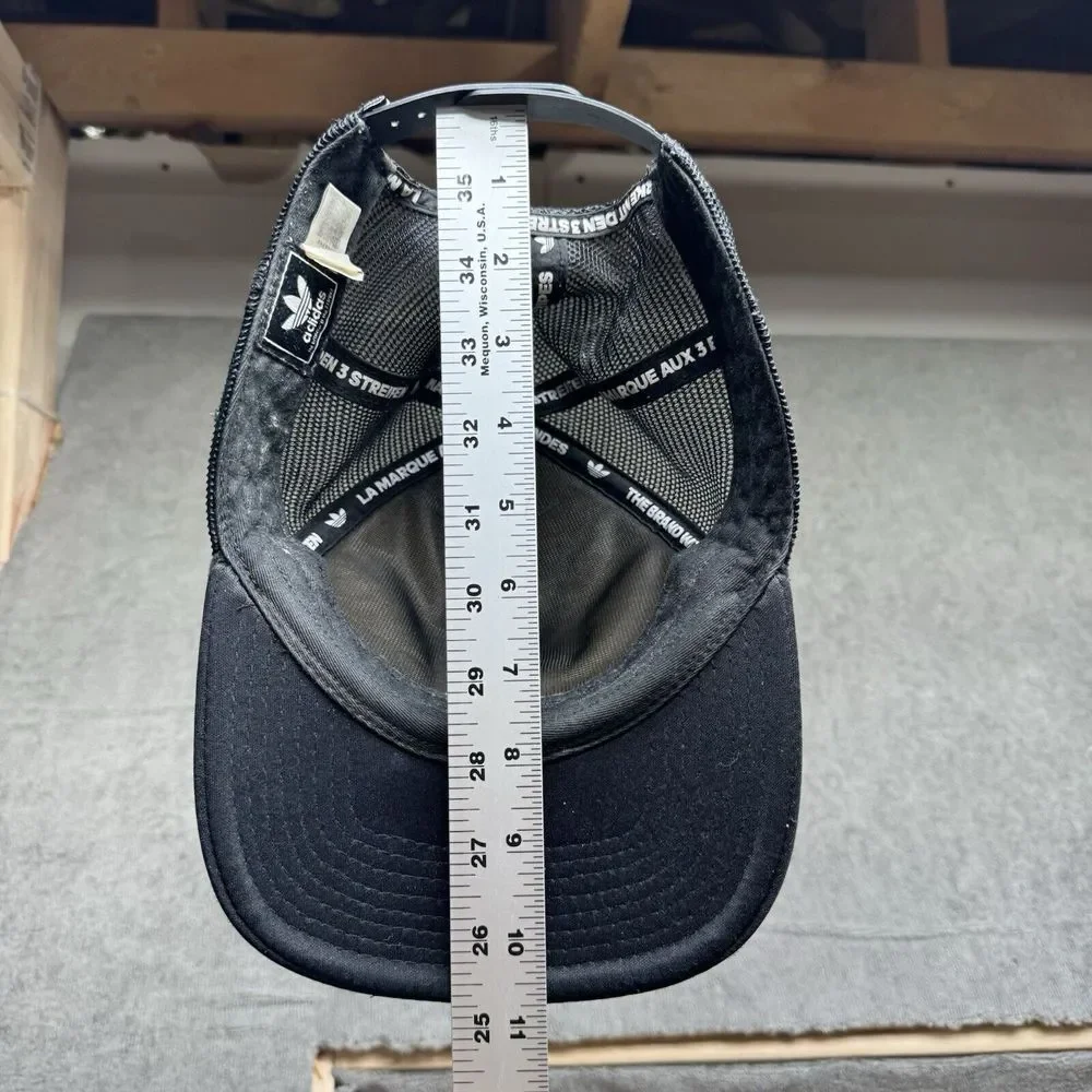 Adidas Hat White Patch Adjustable Mesh Trucker Snapback‎ Black Ball Cap